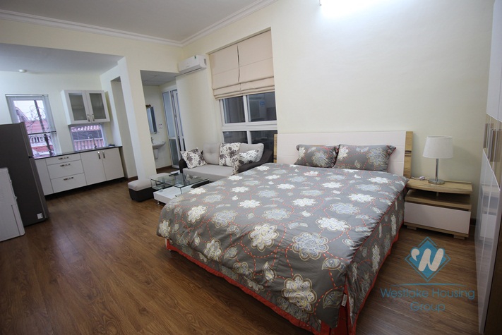 Bright and clean studio apartment for rent on Xuan Dieu, Tay Ho, Hanoi